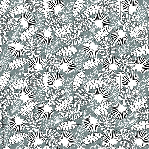seamless pattern of tropical leaves. vector illustration eps10.