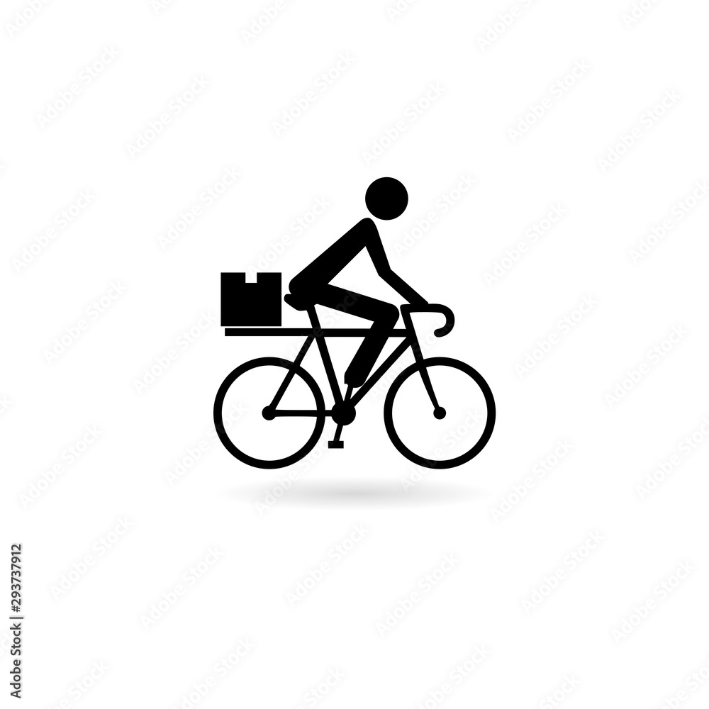 Obraz premium Food bicycle delivery courier icon isolated on white background