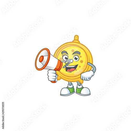 With megaphone design alarm clock in cartoon character