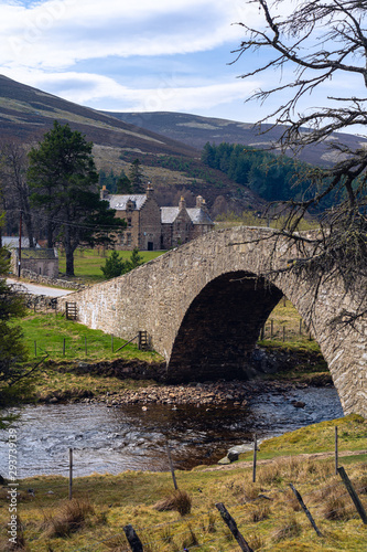 Bridge over stream in the hightlands Scotland.
