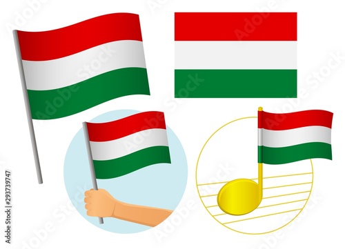 Hungary flag icon set