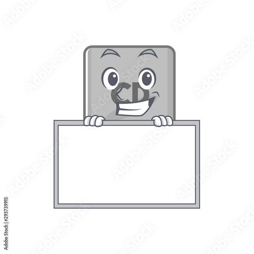 Grinning with board rom drive mascot isolated with cartoon