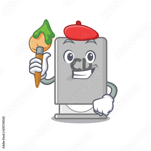 Artist rom drive mascot isolated with cartoon