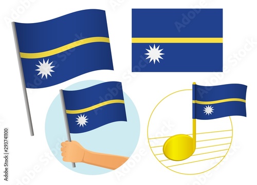 Nauru flag icon set