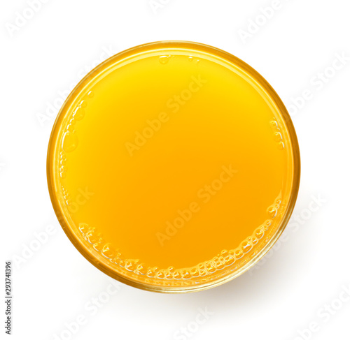 Tableau sur toile Glass of orange juice on white background