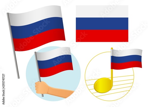 russia flag icon set