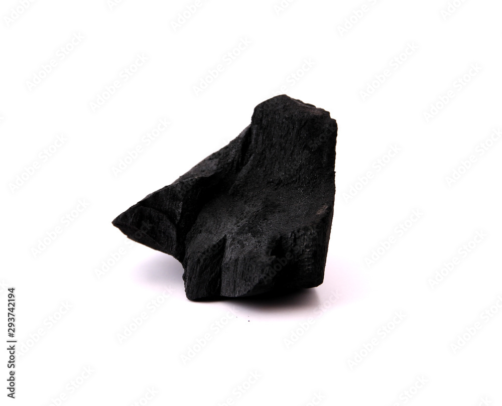 charcoal isolated on white background.