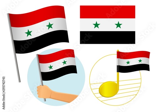 syria flag icon set