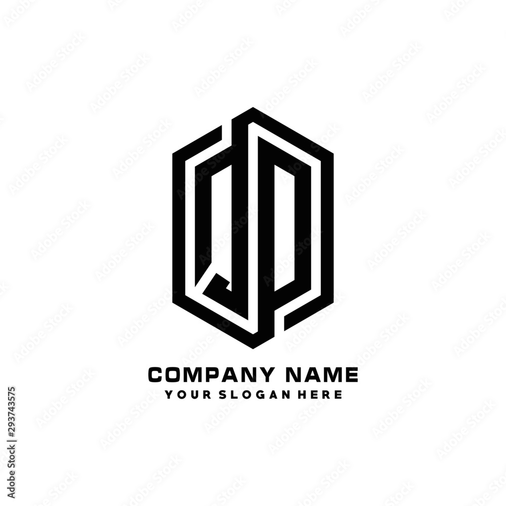 QO initials business abstract logo in the shape of a hexagon, with a thick line connected around the letters QO initials business abstract logo in the shape of a hexagon, with a thick line connected around the letters