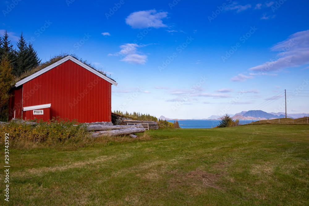Old small farm on Sør Kvaløya in Sømna municipality, Northern Norway