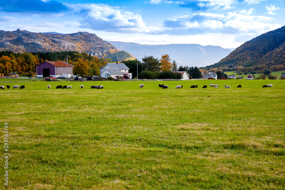 Old small farm on Sør Kvaløya in Sømna municipality, Northern Norway