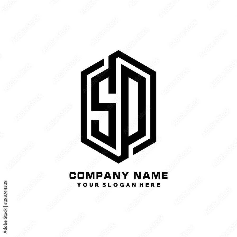 SO initials business abstract logo in the shape of a hexagon, with a thick line connected around the letters SO initials business abstract logo in the shape of a hexagon, with a thick line connected around the letters