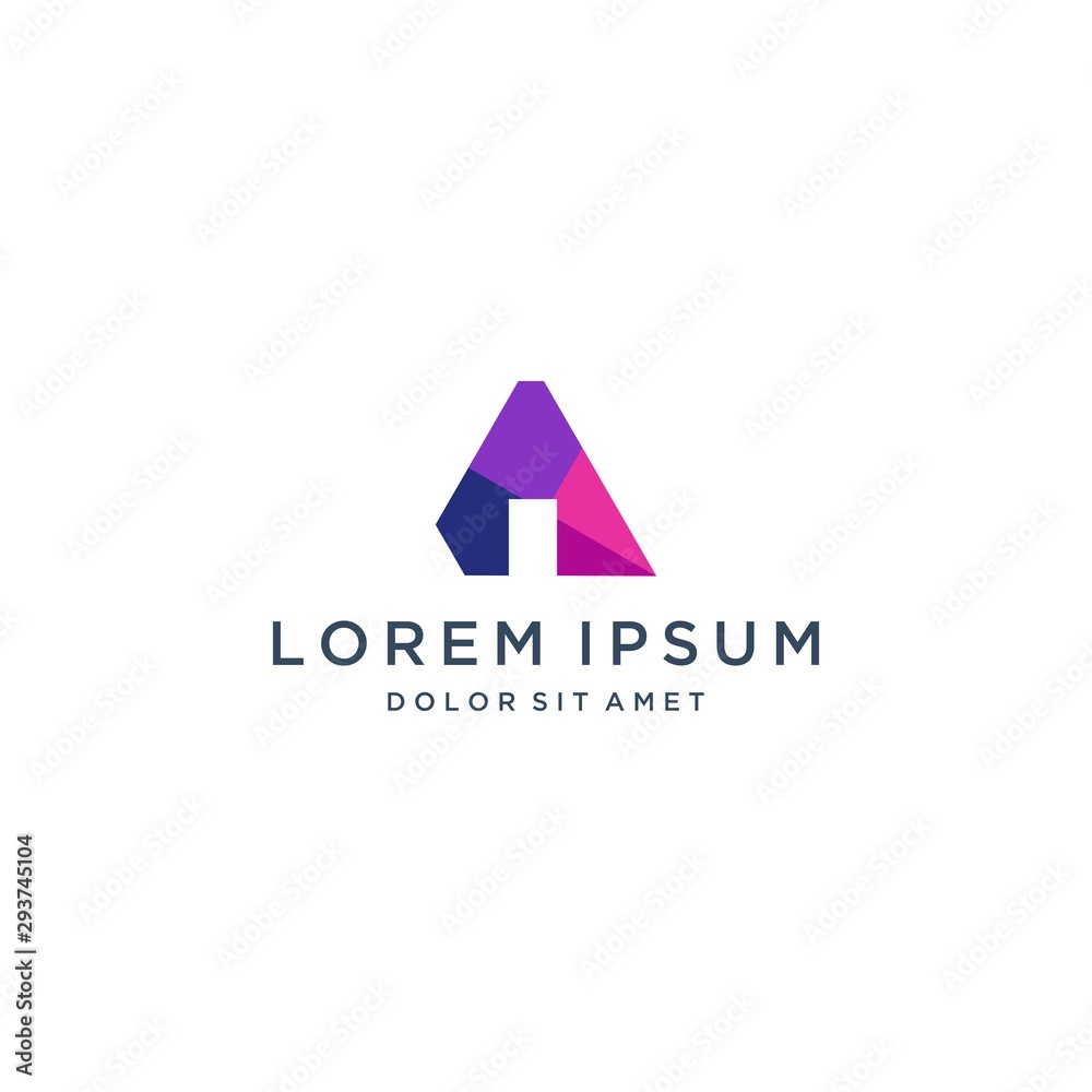 monogram logo design or initials letter A for technology monogram logo design or initials letter A for technology