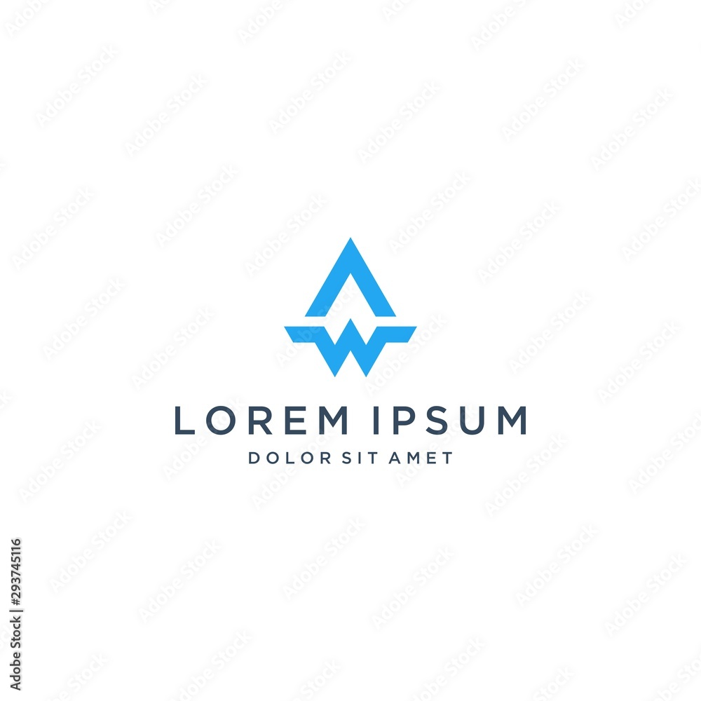 monogram logo design or initials AW or A and W for business monogram logo design or initials AW or A and W for business