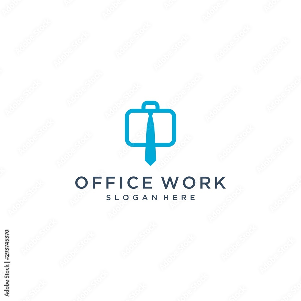 design logo of office workers or suitcases with ties design logo of office workers or suitcases with ties