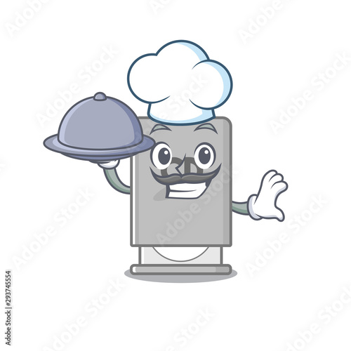 Chef with food rom drive with the cartoon shape