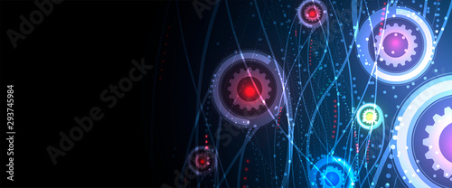 Neural network concept. Connected cells with links. High technology process. Abstract background