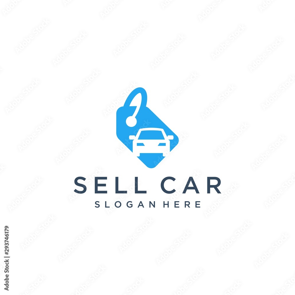 Naklejka sprzedaż logo samochodów lub metki z samochodami