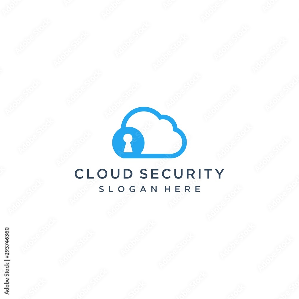 security technology logo design or cloud with keyhole and circle security technology logo design or cloud with keyhole and circle