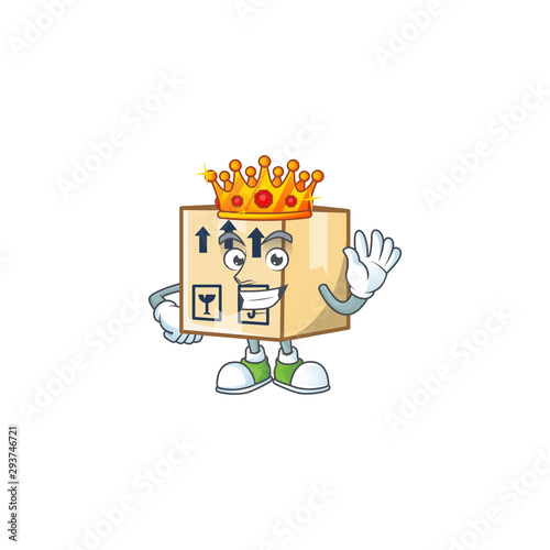 King cardboard close square in character mascot