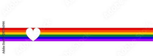 LGBT flag with heart. Symbol lesbian, gay, bisexual, transgender rainbow flag. Poster, card, banner, background  