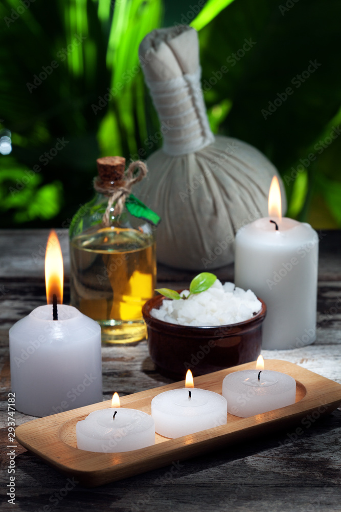 close up view of spa theme objects on color back. close up view of spa theme objects on color back.