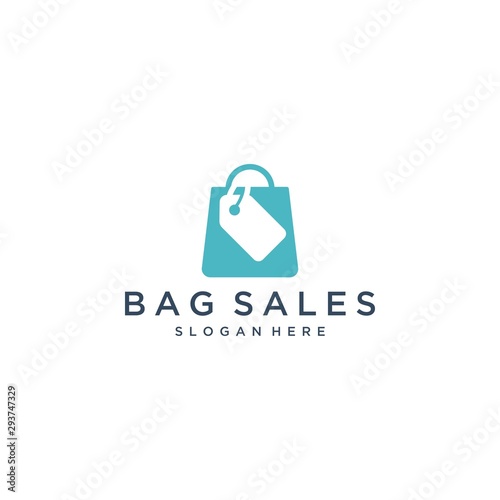 logo design shopping or shopping bags with price tags