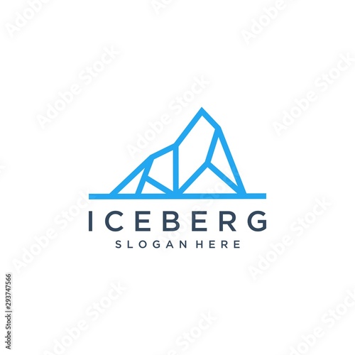 natural or iceberg design logo with line art