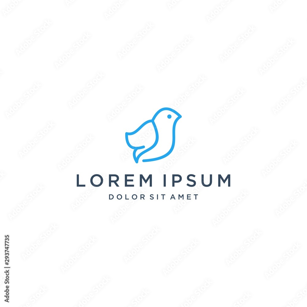 animal or bird logo design with line art animal or bird logo design with line art