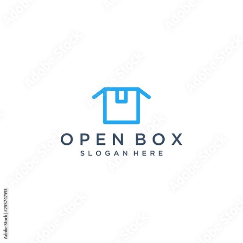 shipping logo or open box design logo