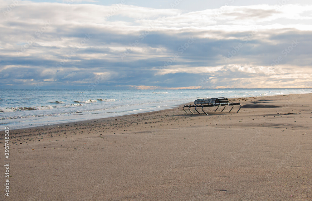 morning on the shore of the Baltic Gulf in Jurmala Latvia morning on the shore of the Baltic Gulf in Jurmala Latvia