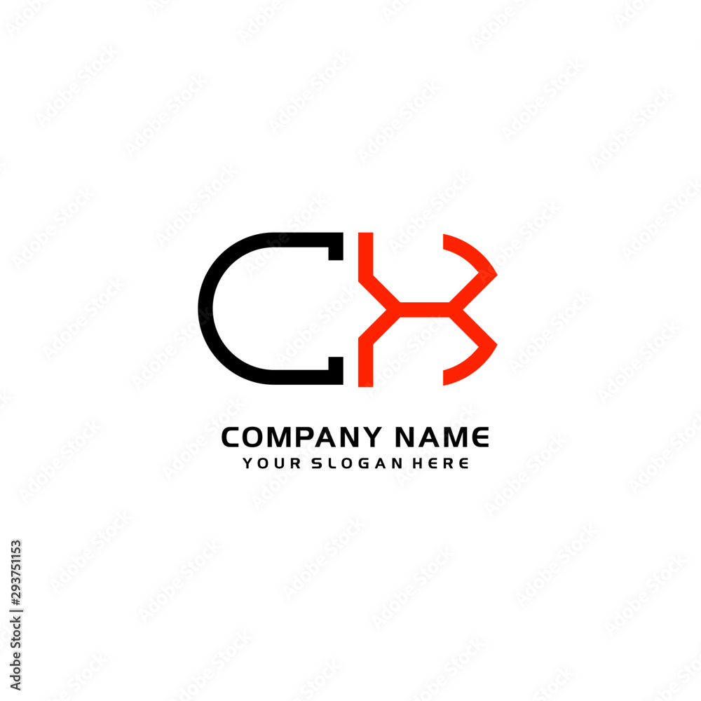 Icon Design Logo Letters CX Minimalist, oval-shaped logo, with colors, black, green, orange Icon Design Logo Letters CX Minimalist, oval-shaped logo, with colors, black, green, orange