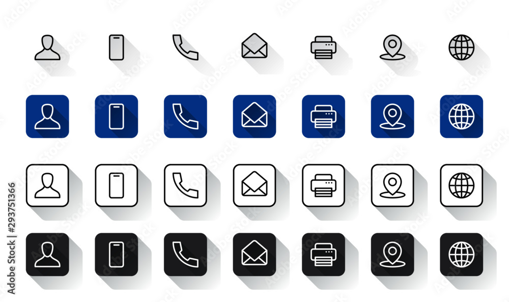 Contact Information Icon Set Contact Information Icon Set