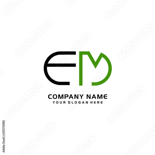 Free Download Icon Design Logo Letters FM Minimalist, oval-shaped logo, with colors, black, green, orange - GFXLoad