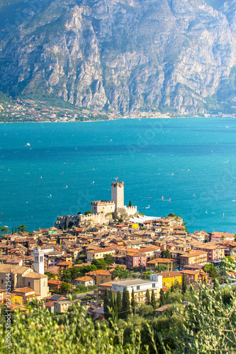 Malcesine, a small and beautiful village on Garda Lake coast. Veneto, Italy photo