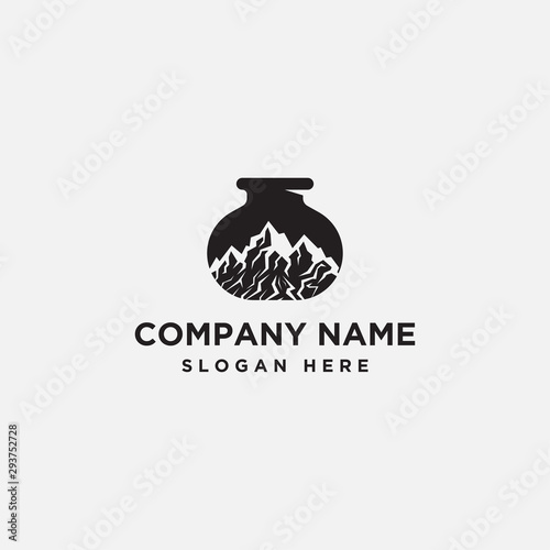 jug mountain logo. volcano - vector