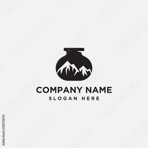 jug mountain logo. volcano - vector