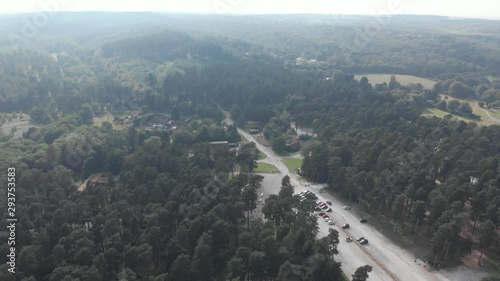 Recreational Woodland Country Park Cannock Chase England Countryside Aerial Summer 4K Cine D