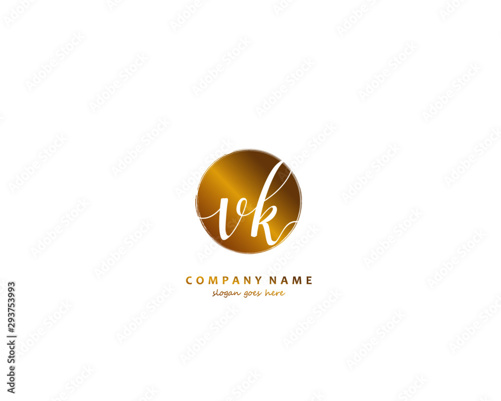 VK Initial handwriting logo vector