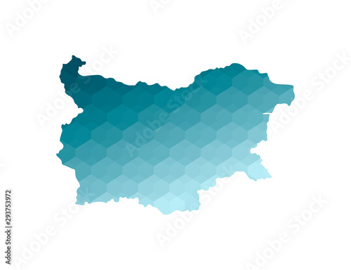 Fotografia, Obraz Vector isolated illustration icon with simplified blue silhouette of Bulgaria map