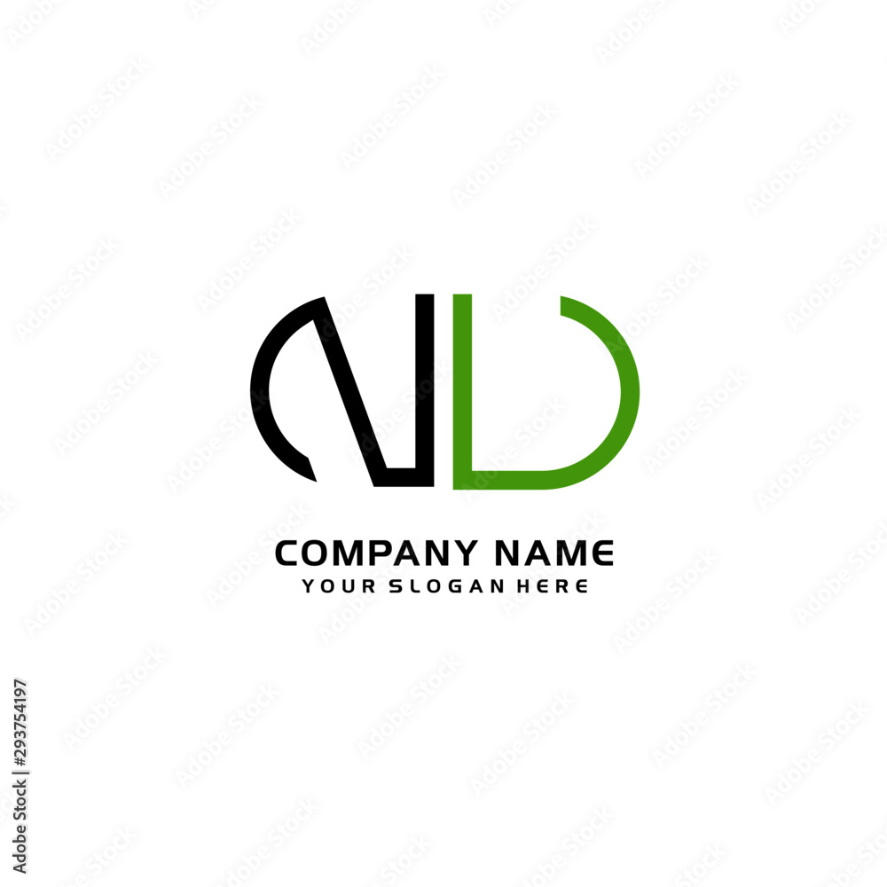 Icon Design Logo Letters NU Minimalist, oval-shaped logo, with colors, black, green, orange Icon Design Logo Letters NU Minimalist, oval-shaped logo, with colors, black, green, orange