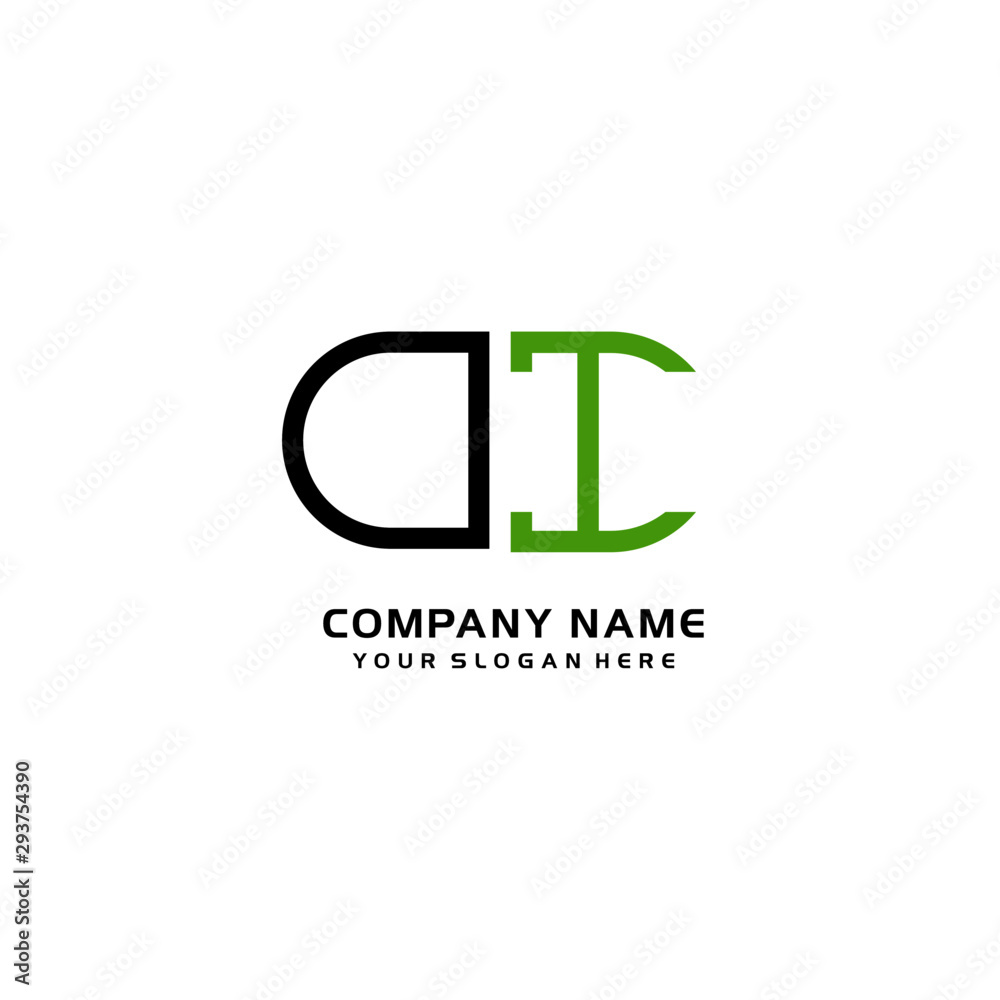 Icon Design Logo Letters OI Minimalist, oval-shaped logo, with colors, black, green, orange Icon Design Logo Letters OI Minimalist, oval-shaped logo, with colors, black, green, orange