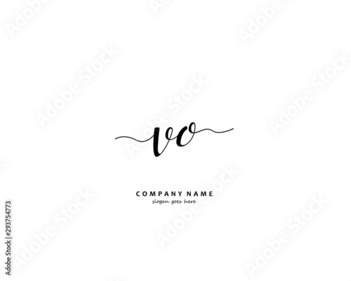 VO Initial handwriting logo vector