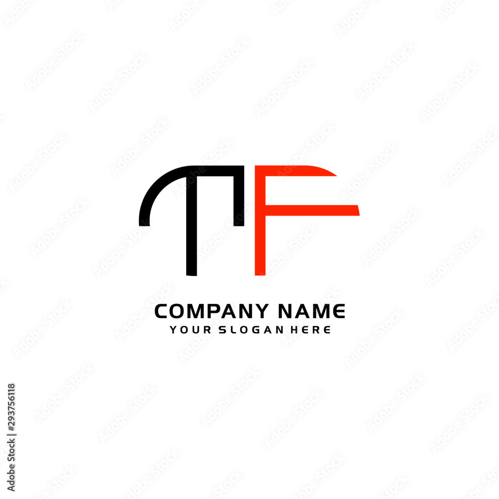 Icon Design Logo Letters TF Minimalist, oval-shaped logo, with colors, black, green, orange Icon Design Logo Letters TF Minimalist, oval-shaped logo, with colors, black, green, orange