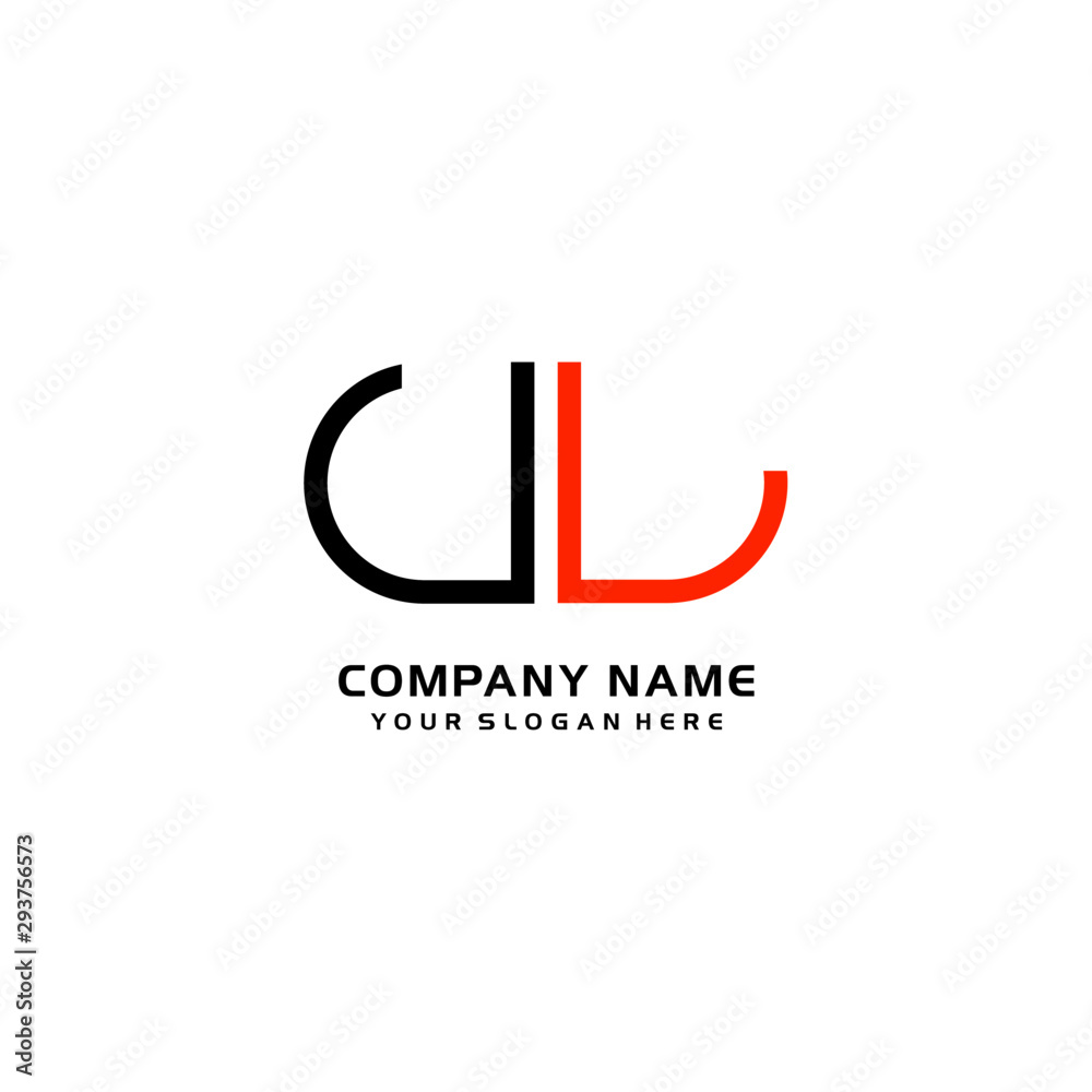 Icon Design Logo Letters UL Minimalist, oval-shaped logo, with colors, black, green, orange Icon Design Logo Letters UL Minimalist, oval-shaped logo, with colors, black, green, orange