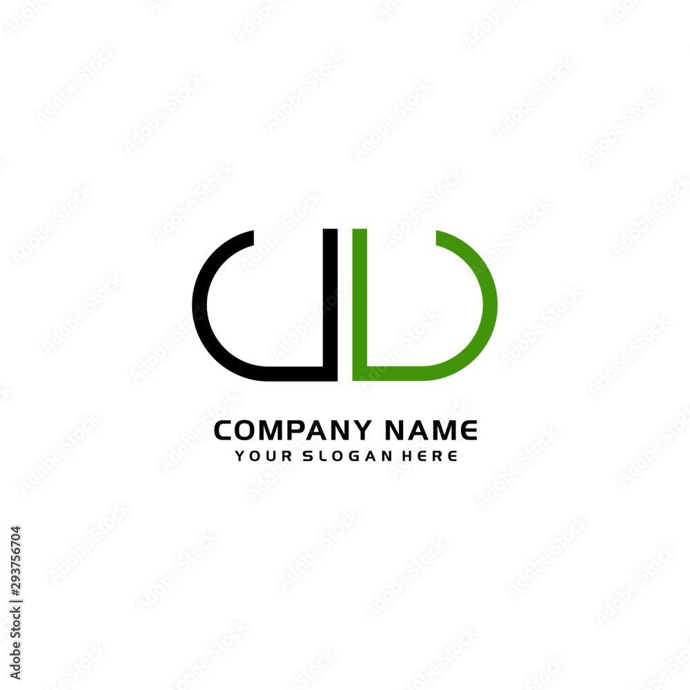 Icon Design Logo Letters UU Minimalist, oval-shaped logo, with colors, black, green, orange Icon Design Logo Letters UU Minimalist, oval-shaped logo, with colors, black, green, orange