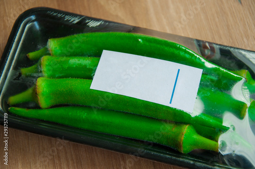 Vegetables with high nutritional value, okra can be cold food photo