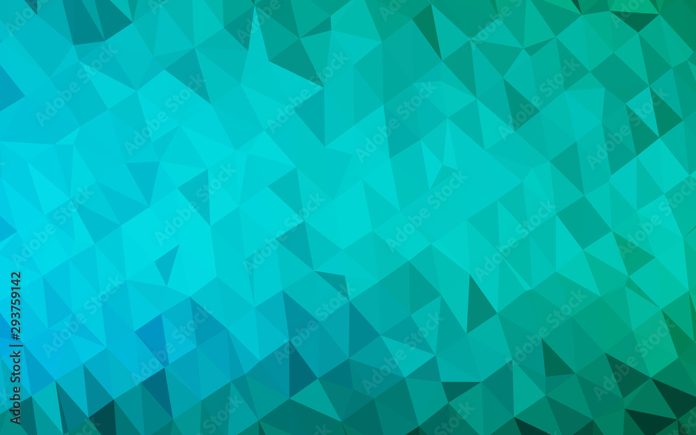 Fototapeta premium Light Blue, Green vector abstract mosaic background. Shining illustration, which consist of triangles. Completely new design for your business.