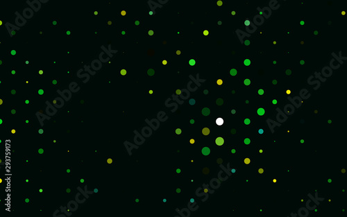 Light Green, Yellow vector texture with disks. Abstract illustration with colored bubbles in nature style. Pattern for beautiful websites.