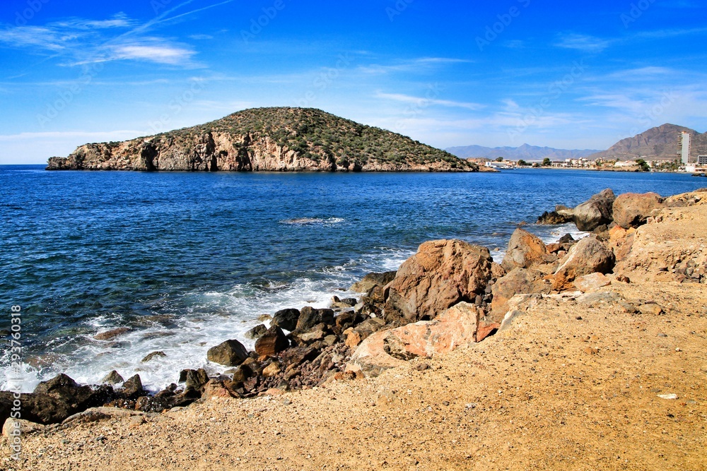Rocky beach in Mazarron, Murcia, southern Spain